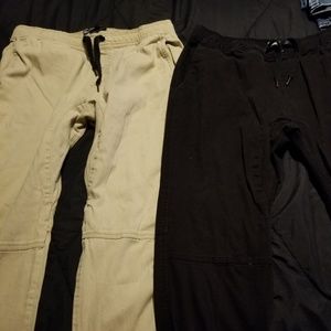2 pairs of men's khaki joggers size large